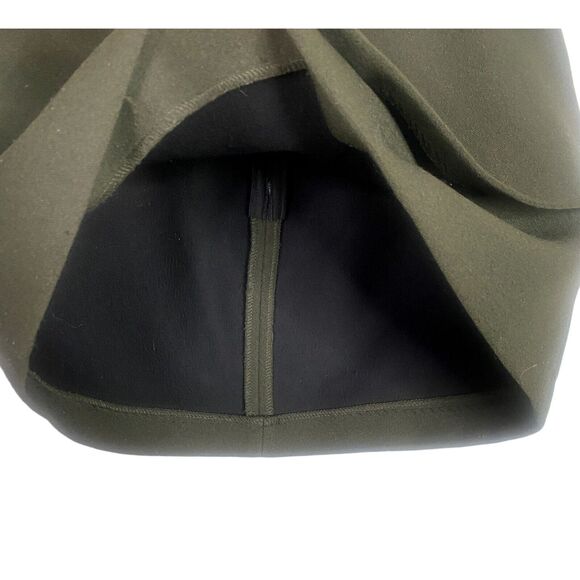 Zara Draped Wrap Look Mini Lined Skirt Back Zip Up Pockets XS Olive Green #3913 - Picture 11 of 15